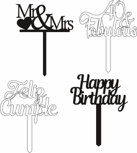 Cake toppers de letras