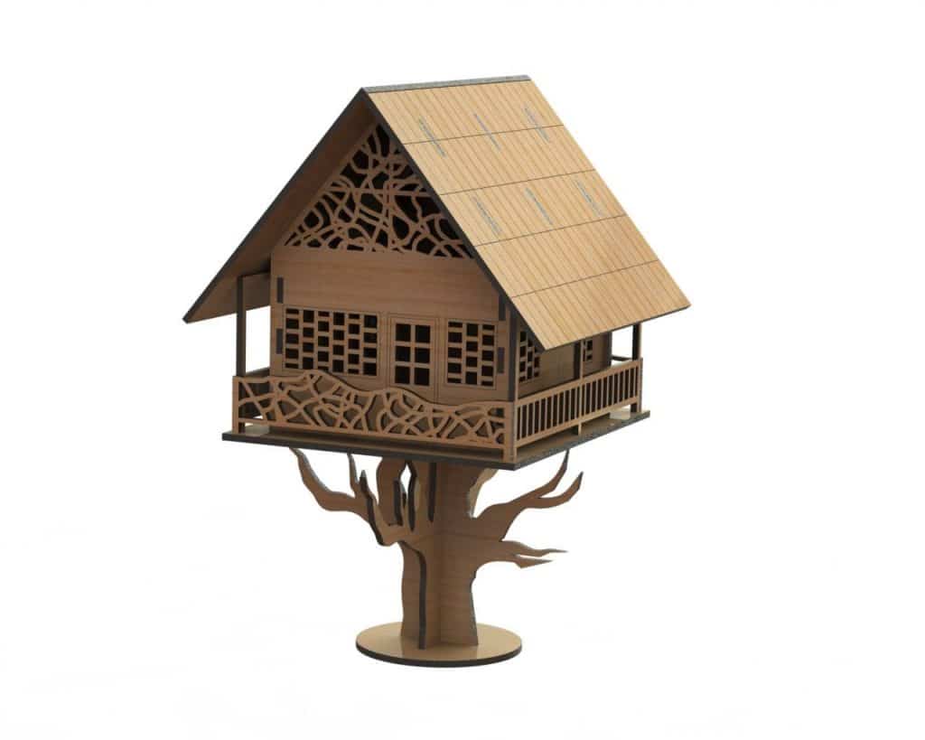 Casa del árbol — vector para corte CNC