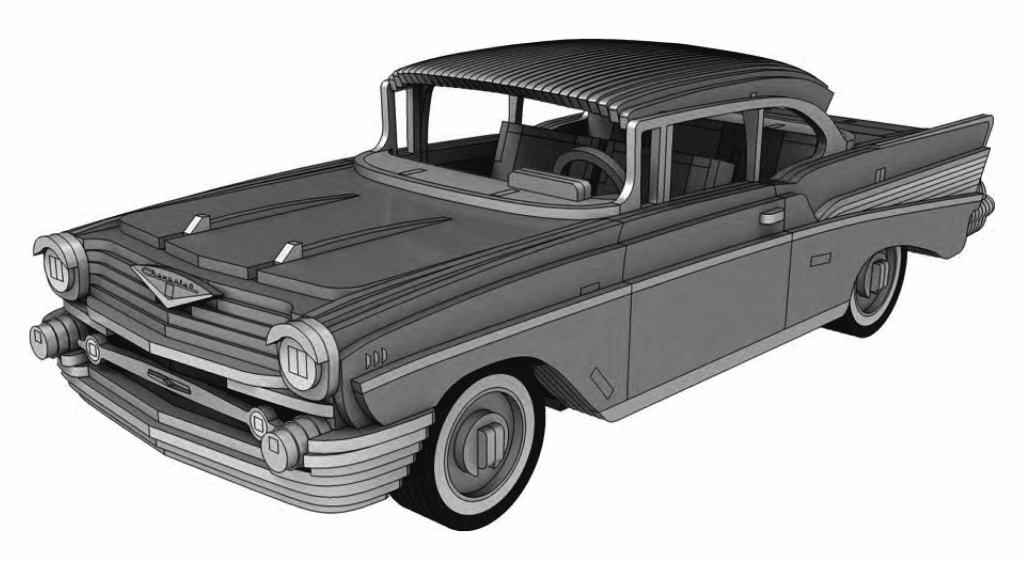 Automóvil antiguo — vector para corte CNC