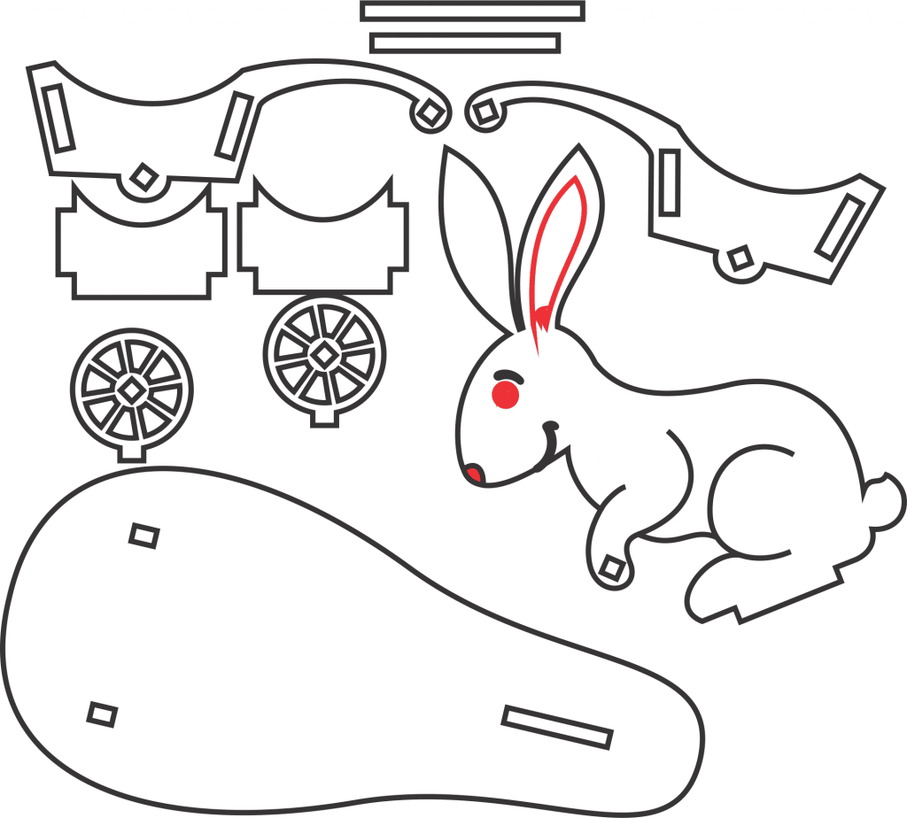Conejo de Pascuas — vector para corte CNC