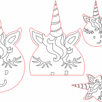 Unicornios - Vector descarganle para corte CNC y grabado laser gratis | Stanser