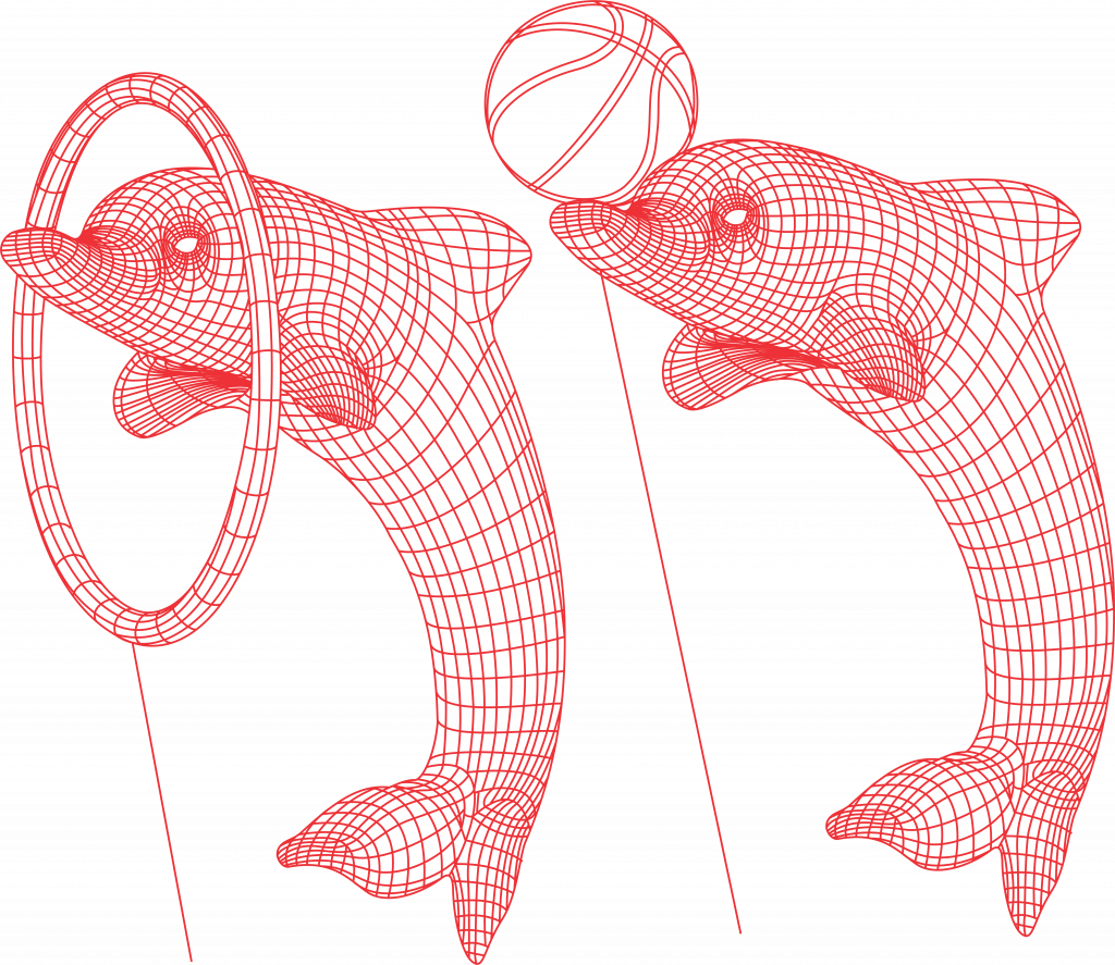 Delfines — vector para corte CNC