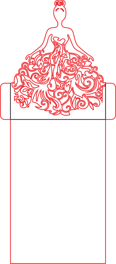 Invitación «vestido de grecas» — vector para corte CNC