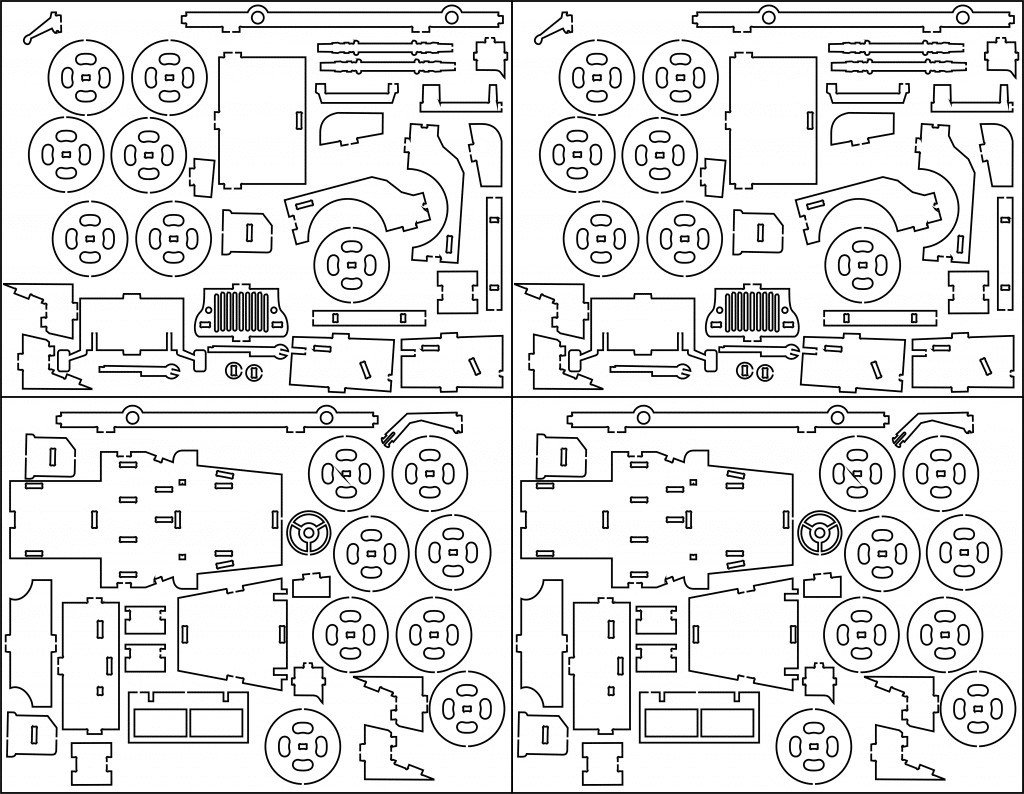 Vehículo Jeep — vector para corte CNC