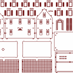 Edificio con ventanas rectangulares - Vector descarganle para corte CNC y grabado laser gratis | Stanser