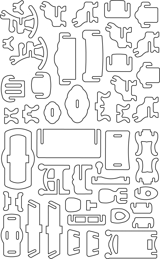 Muebles para casa de muñecas 2 — vector para corte CNC