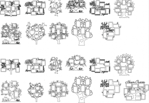 Varios Portarretratos con forma de árbol