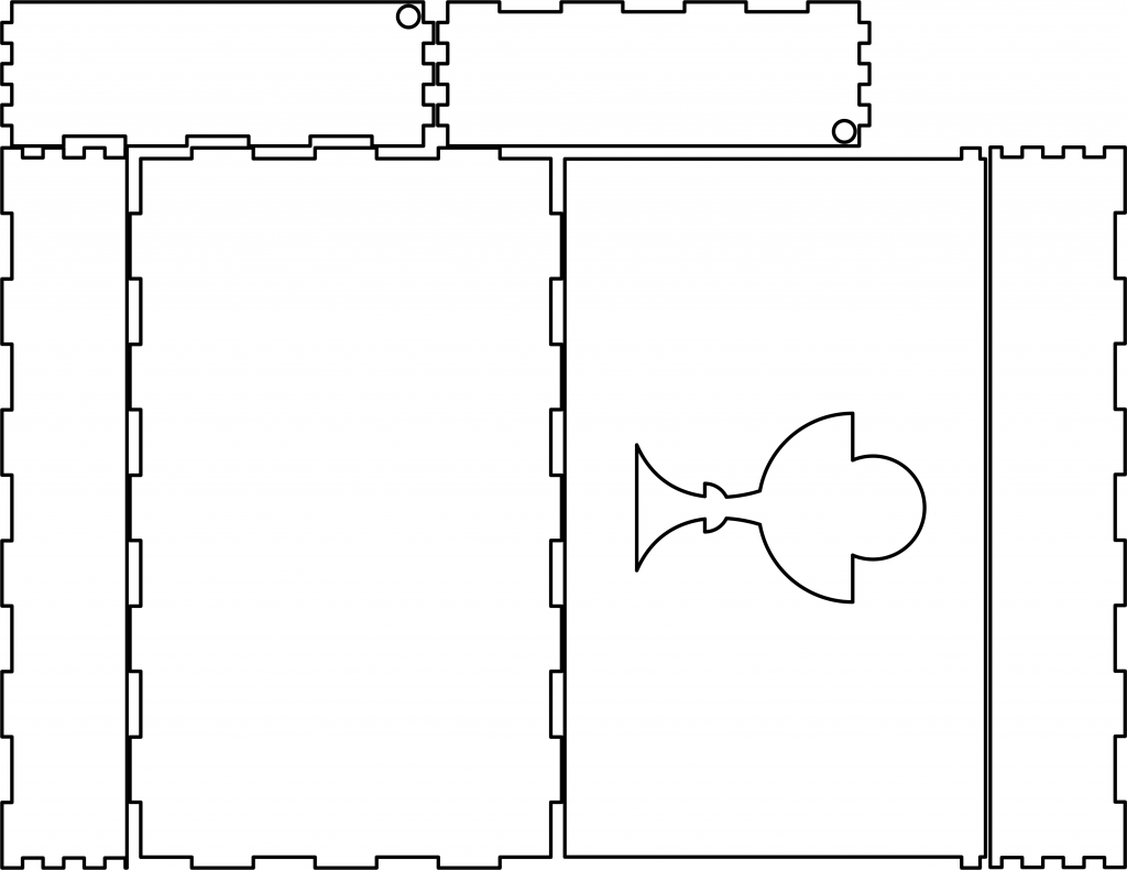 Caja rectangular con cáliz — vector para corte CNC