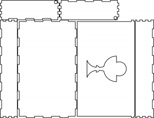 Caja rectangular con cáliz