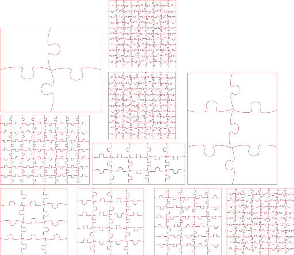 Diseños de rompecabezas — vector para corte CNC