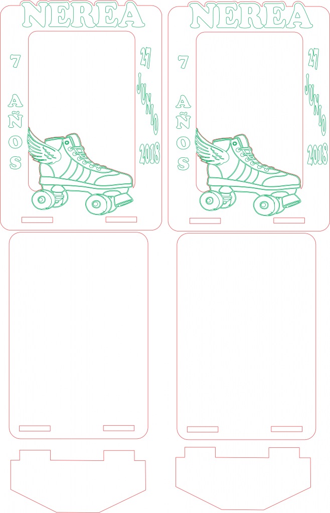 Marco patines — vector para corte CNC