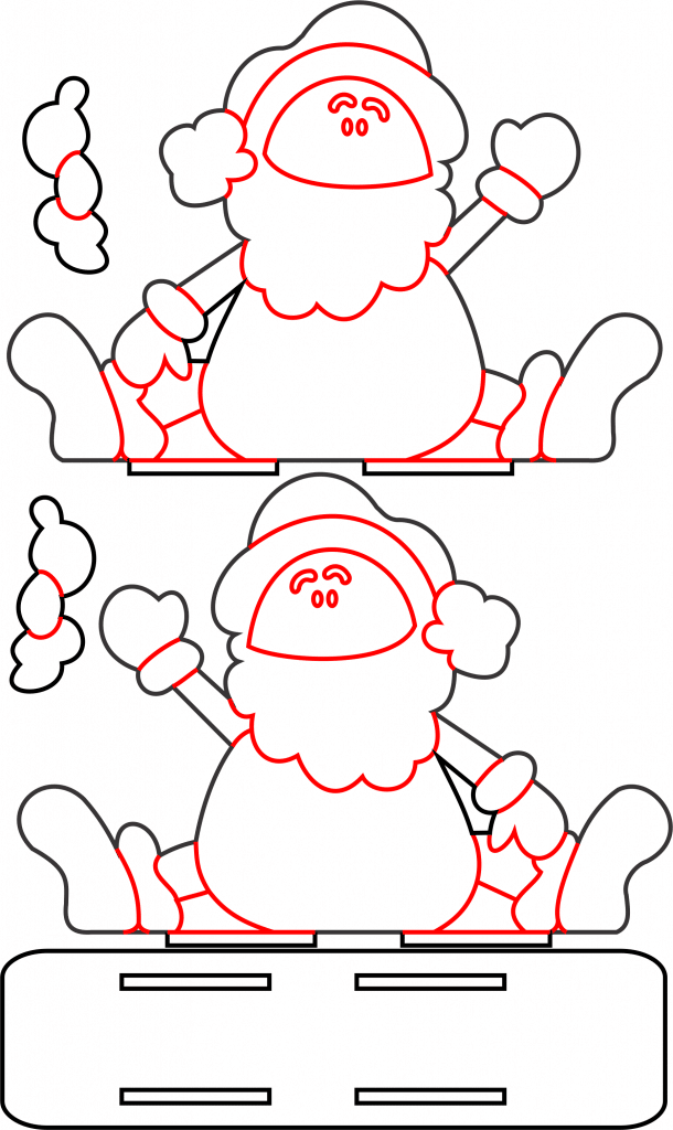 Servilletero de Santa Claus — vector para corte CNC