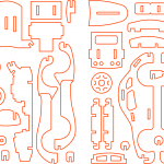 Auto pequeño armable - Vector descarganle para corte CNC y grabado laser gratis | Stanser