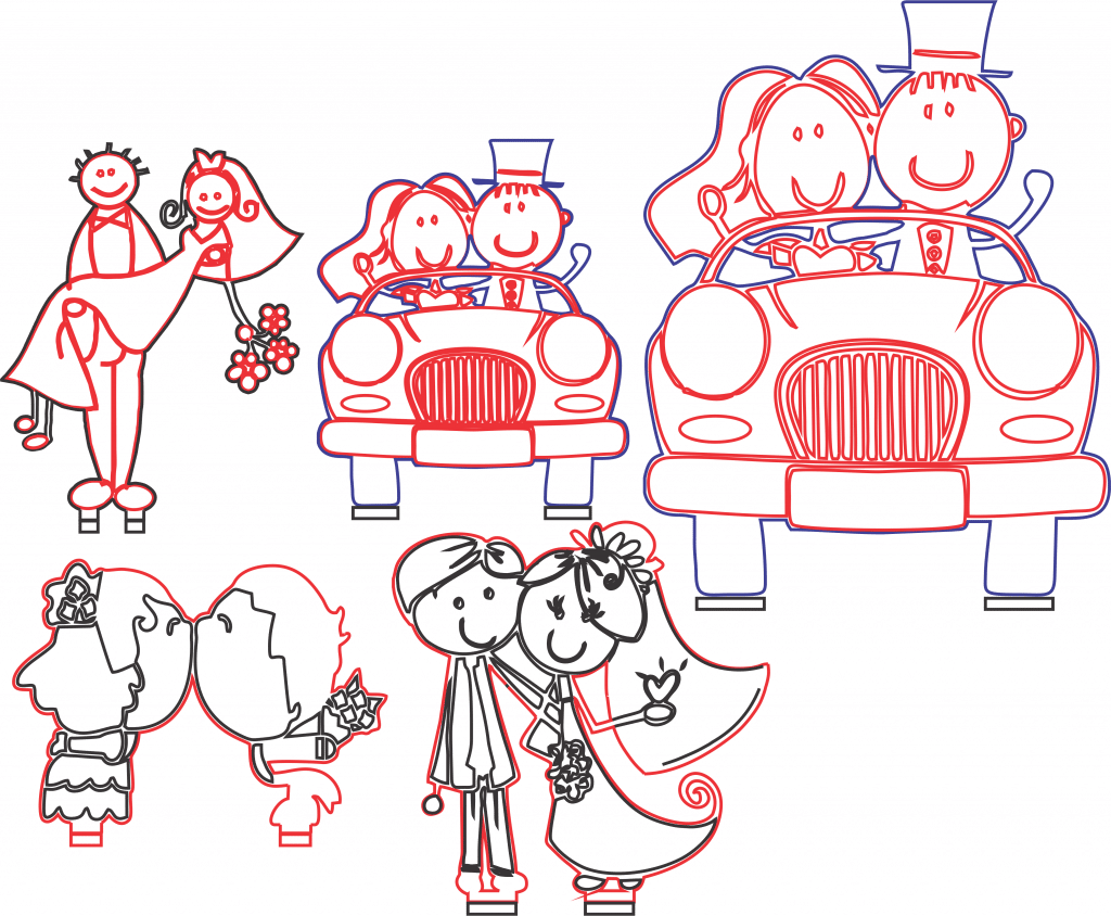 Souvenirs para casamiento — vector para corte CNC