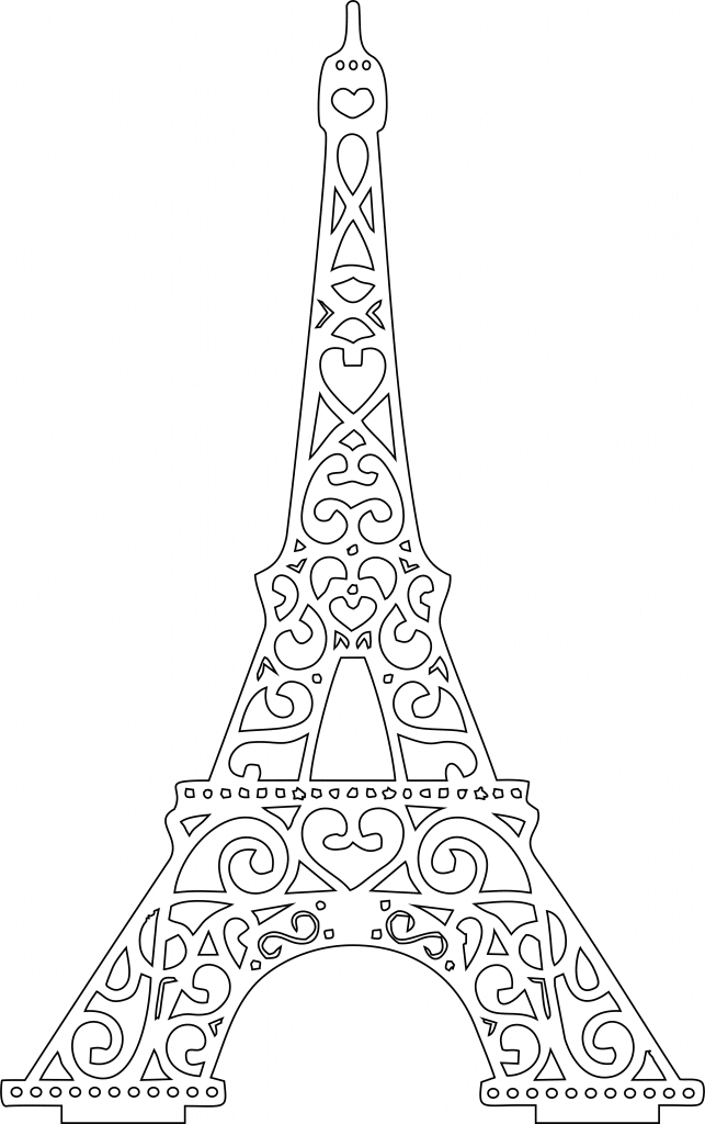 Torre Eiffel decorativa — vector para corte CNC