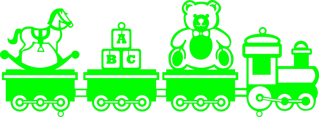 Tren de juguetes. — vector para corte CNC