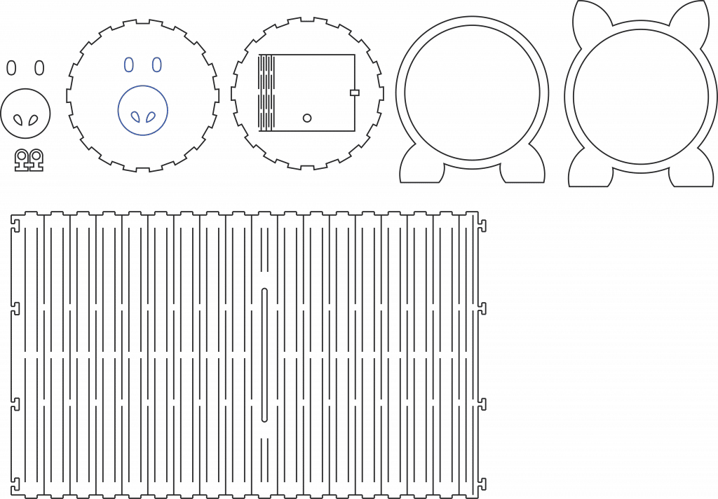 Alcancía de cerdito — vector para corte CNC