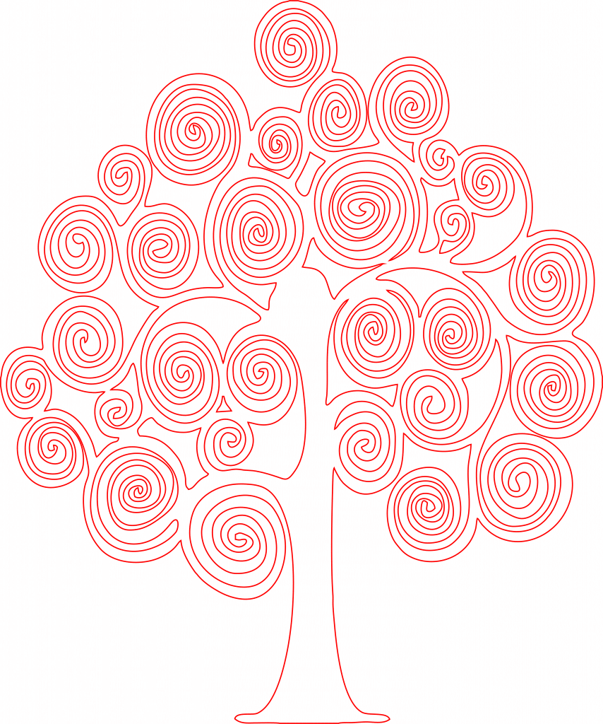 Árbol de espirales — vector para corte CNC