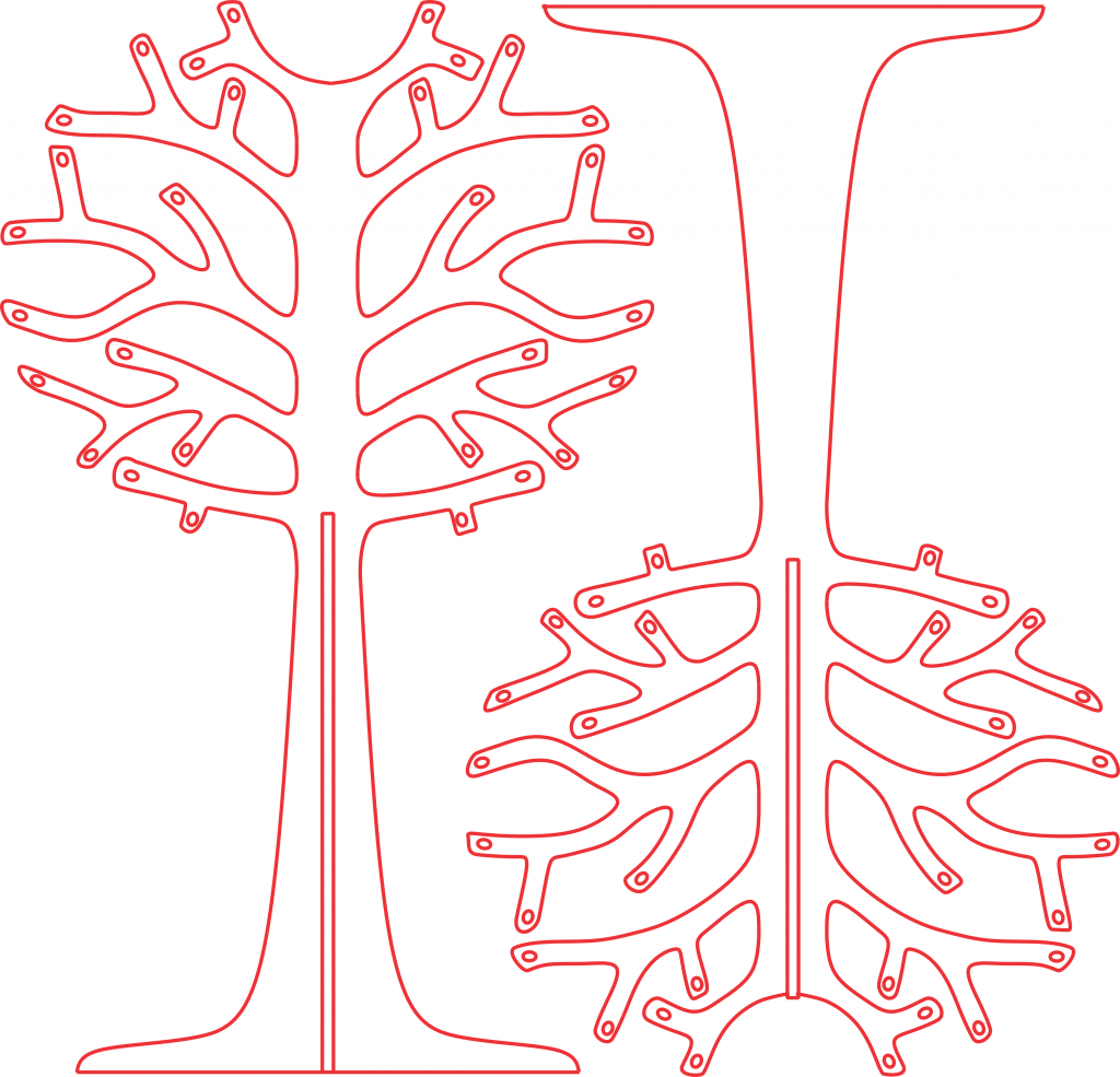 Árbol para aretes — vector para corte CNC