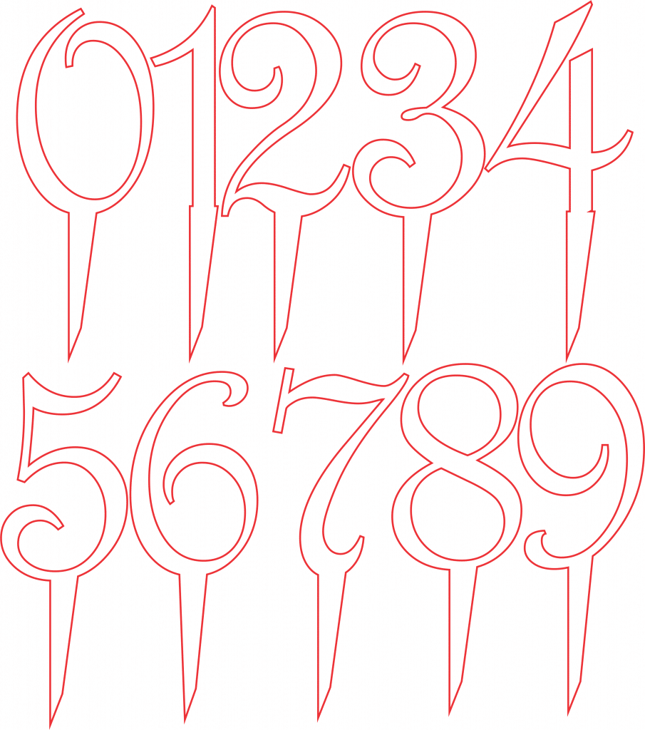 Números para pastel — vector para corte CNC