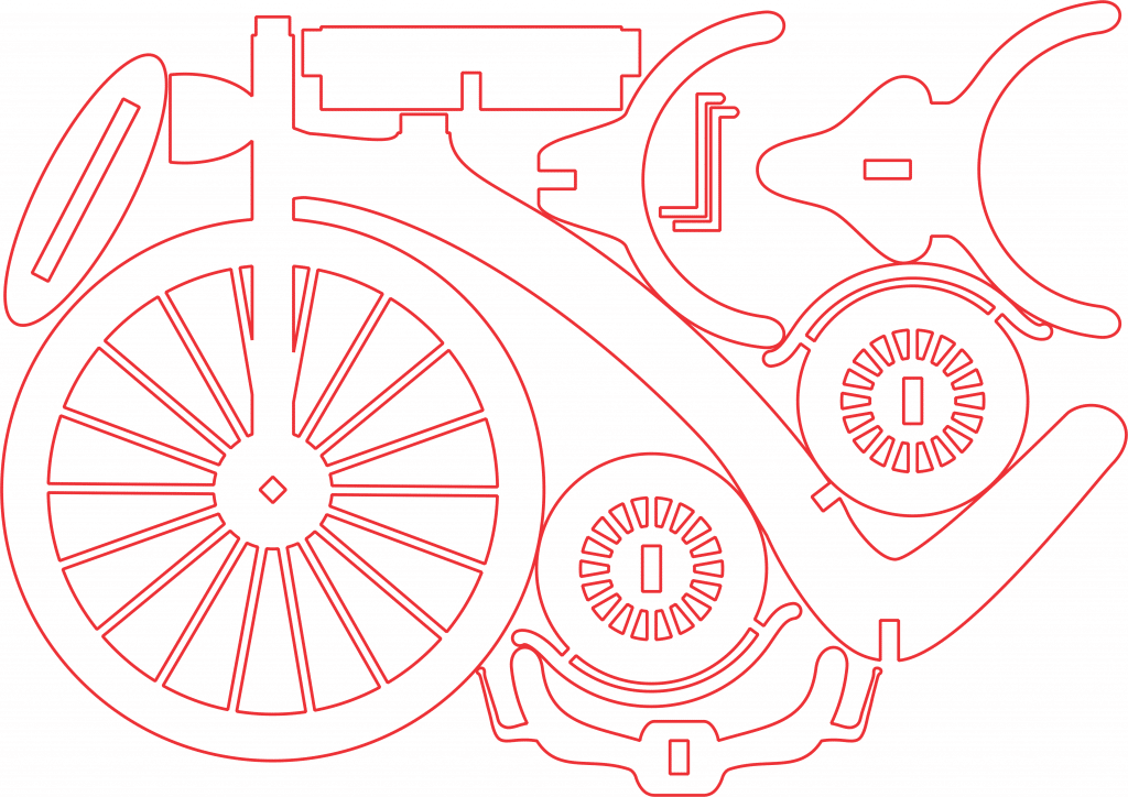 Soporte para botella en forma de bicicleta — vector para corte CNC