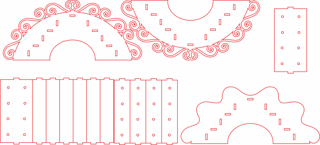 Exhibidor para mesa de dulces «Puente» — vector para corte CNC