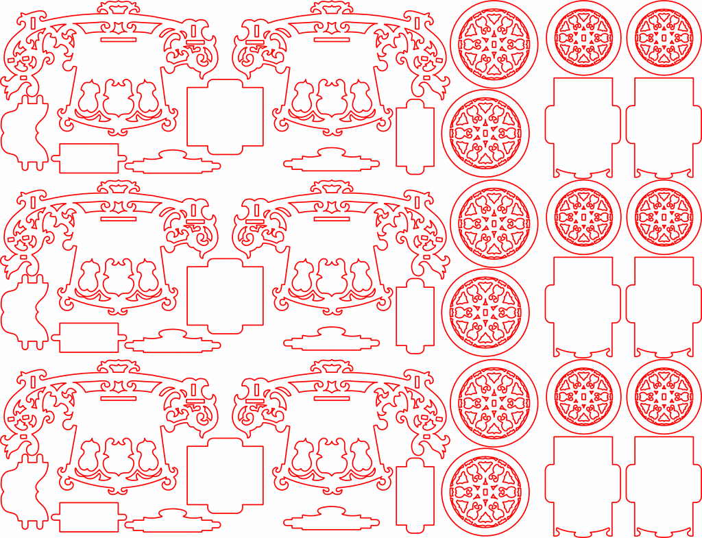 Carruaje de grecas — vector para corte CNC