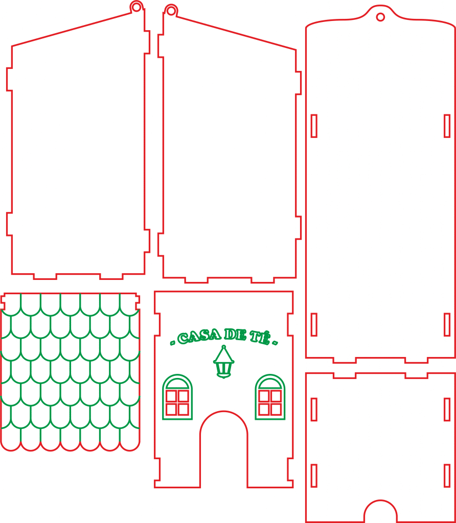 Casa de té — vector para corte CNC