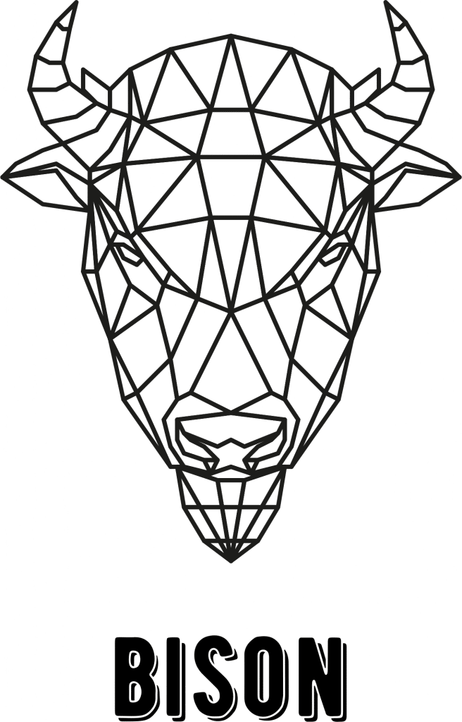 Bisonte geométrico — vector para corte CNC