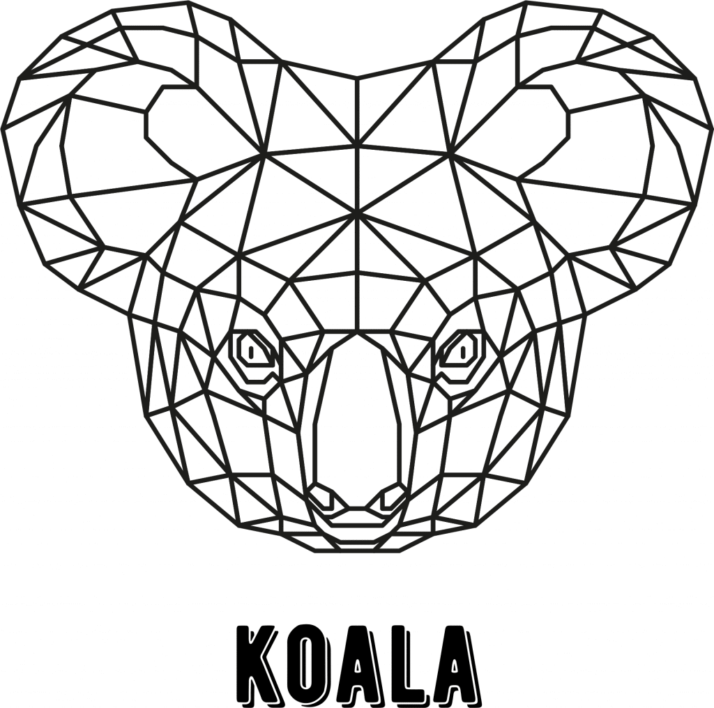 Koala geométrico — vector para corte CNC
