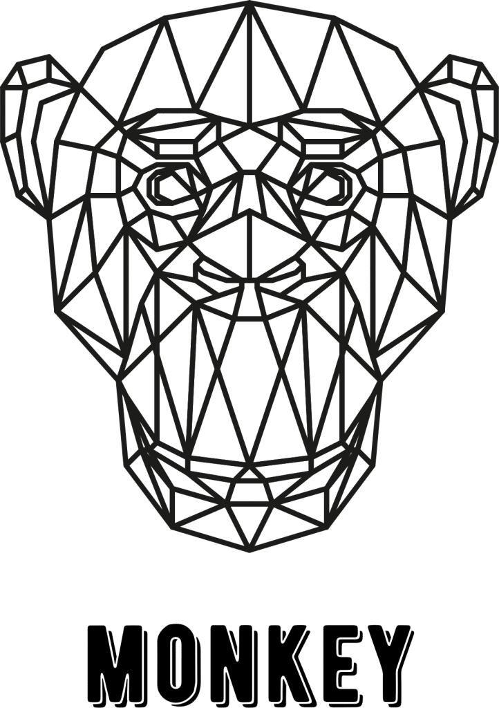 Mono geométrico — vector para corte CNC