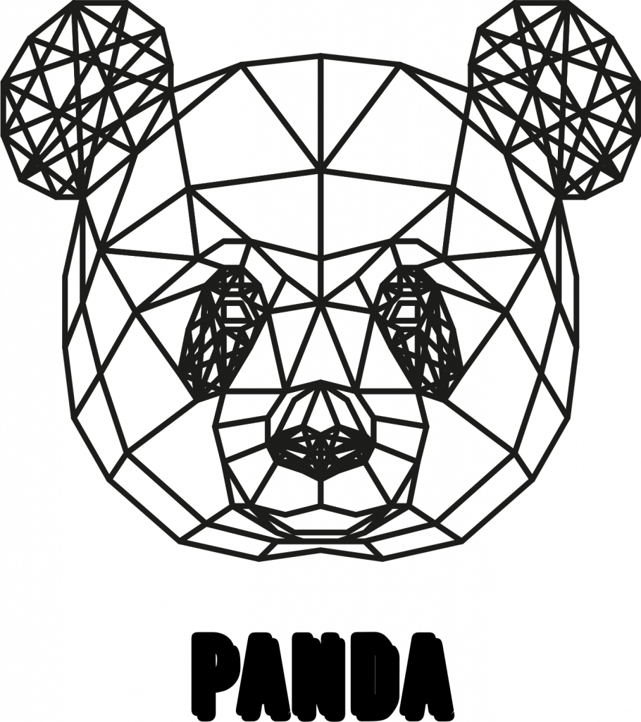 Panda geométrico — vector para corte CNC