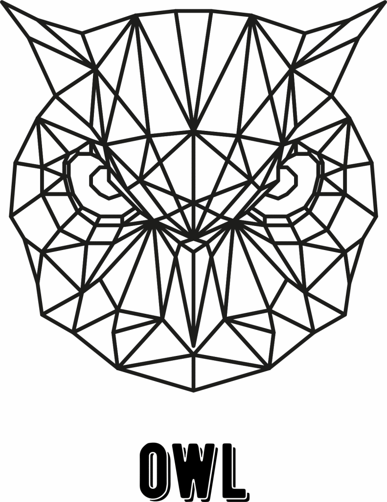 Búho geométrico — vector para corte CNC