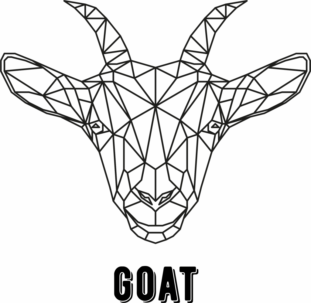 Cabra geométrica — vector para corte CNC