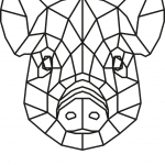 Cerdo geométrico - Vector descarganle para corte CNC y grabado laser gratis | Stanser