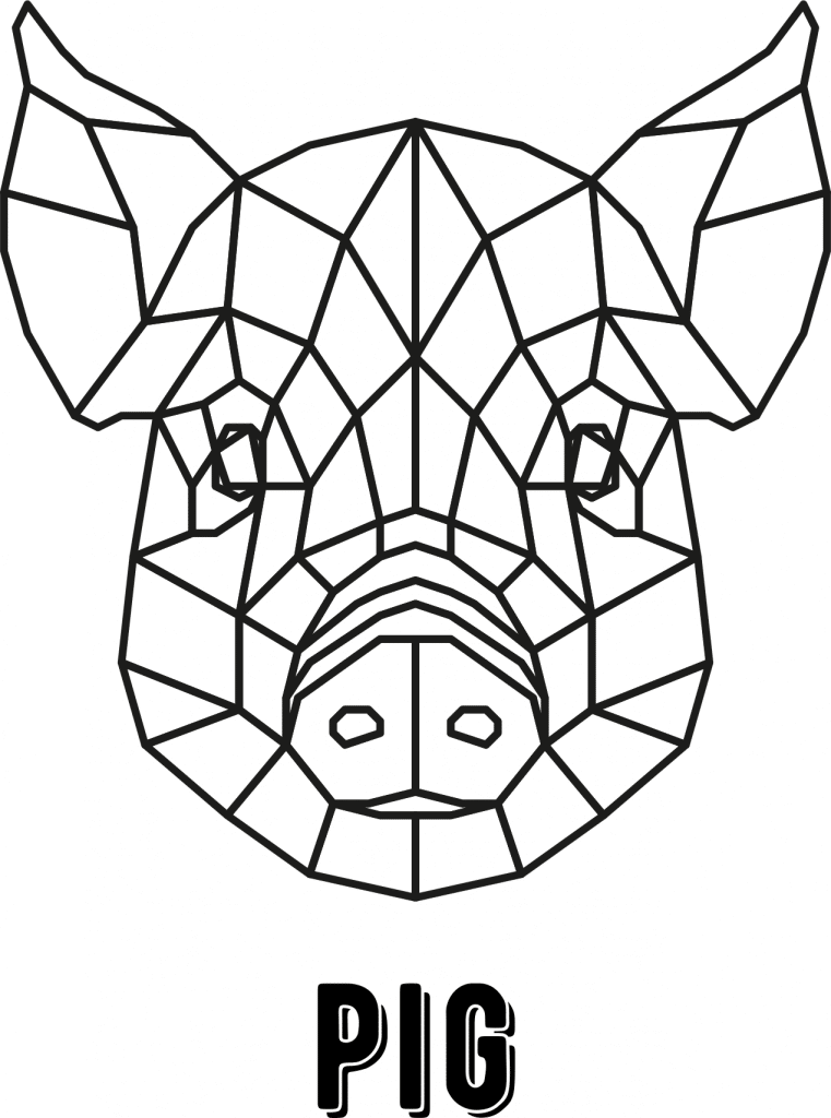 Cerdo geométrico — vector para corte CNC