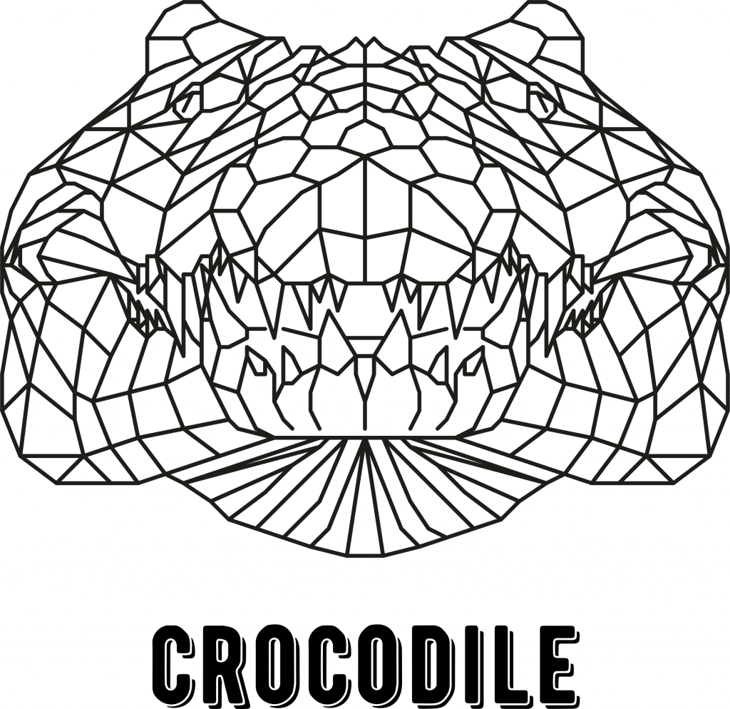 Cocodrilo geométrico — vector para corte CNC