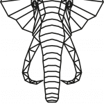 Elefante geométrico - Vector descarganle para corte CNC y grabado laser gratis | Stanser