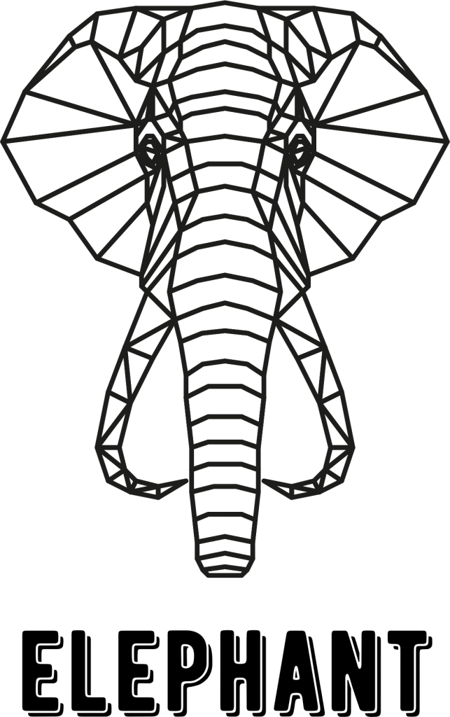 Elefante geométrico — vector para corte CNC