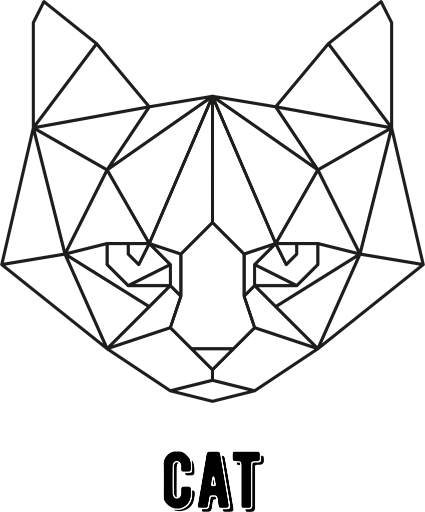 Gato geométrico 3 — vector para corte CNC