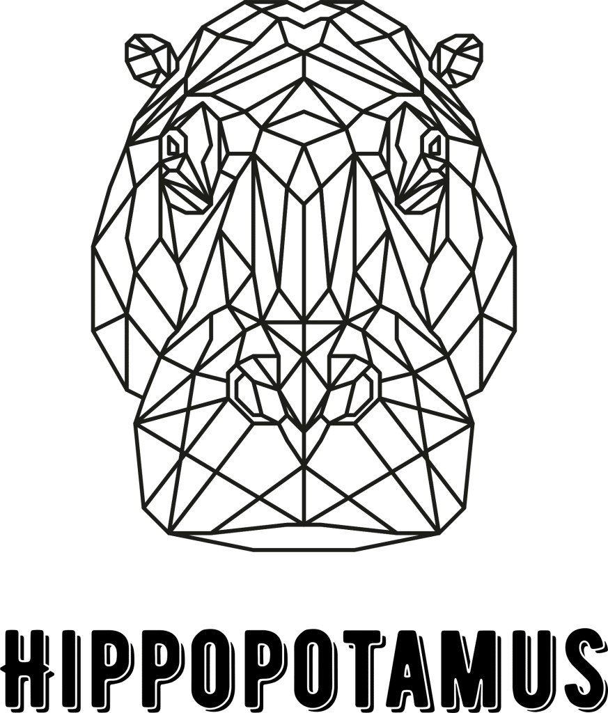 Hipopótamo geométrico — vector para corte CNC