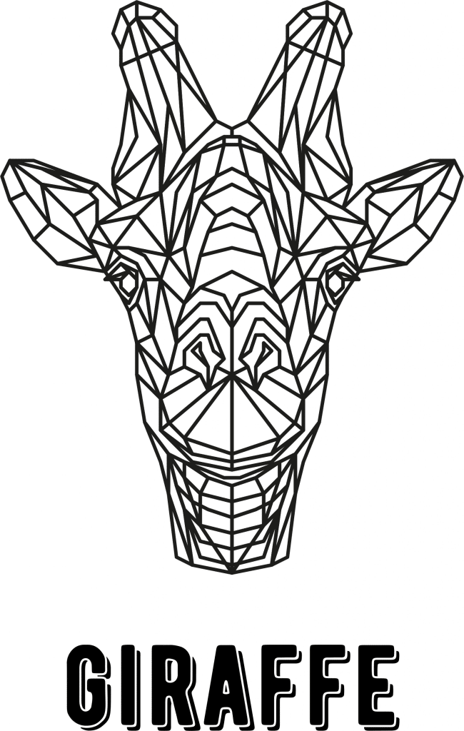 Jirafa geométrica — vector para corte CNC