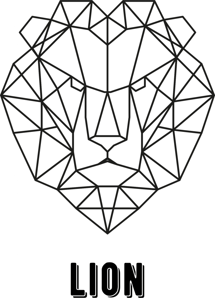 León geométrico — vector para corte CNC