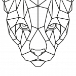 Puma geométrico - Vector descarganle para corte CNC y grabado laser gratis | Stanser