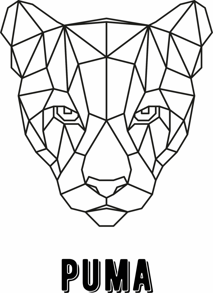 Puma geométrico — vector para corte CNC