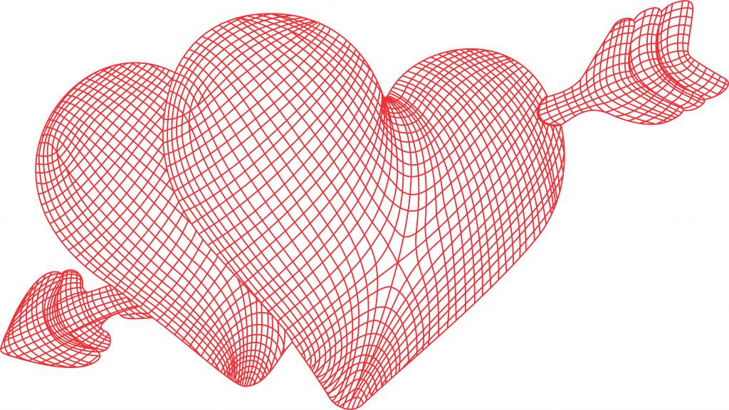 Corazones con flecha — vector para corte CNC