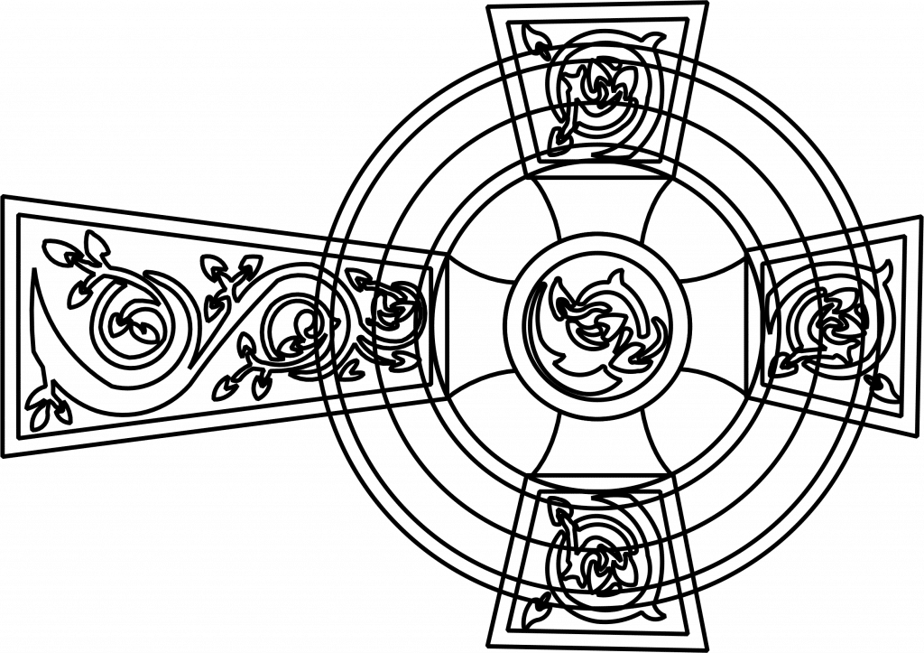 Cruz con círculos — vector para corte CNC