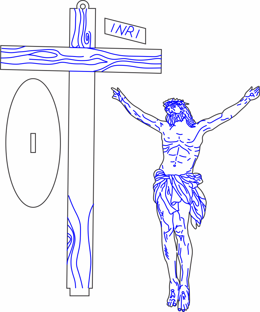 Crucifijo — vector para corte CNC