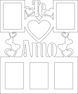 Cuadro de 5 fotos «Te amo»