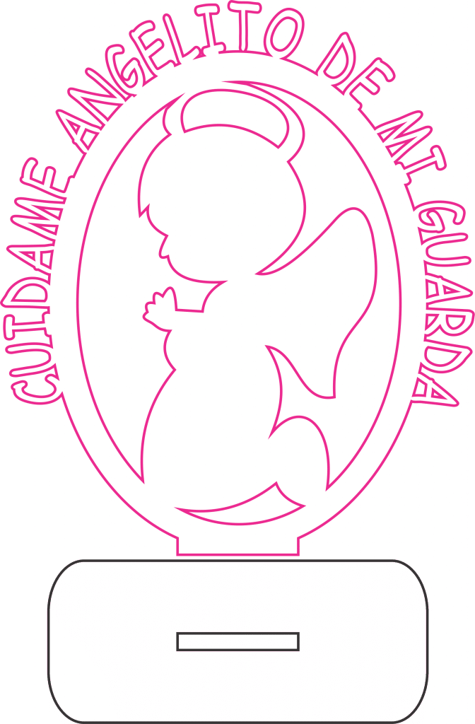 Adorno «Cuídame angelito» 2 — vector para corte CNC